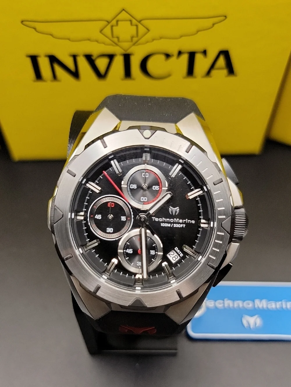 TM-318086 TechnoMarine Ocean Victory Men's Chronograph Watch 41.3mm Black Red